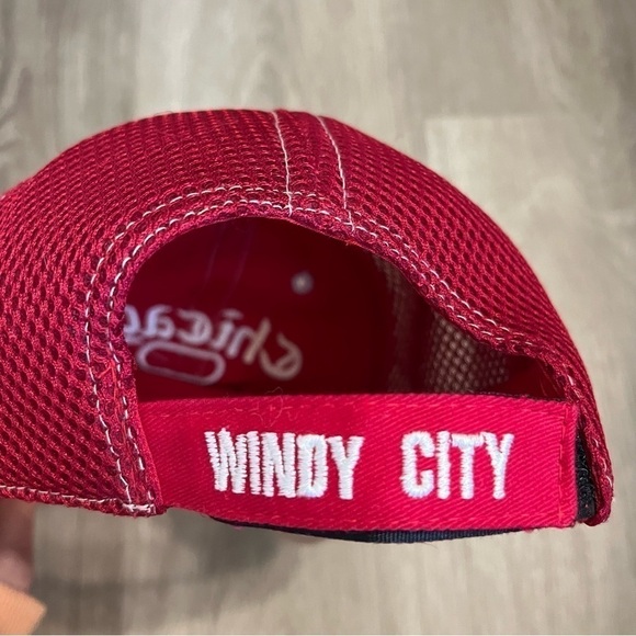 Men's Tyvis Chicago Illinois Windy City Red & White Baseball Hat - Picture 11 of 12